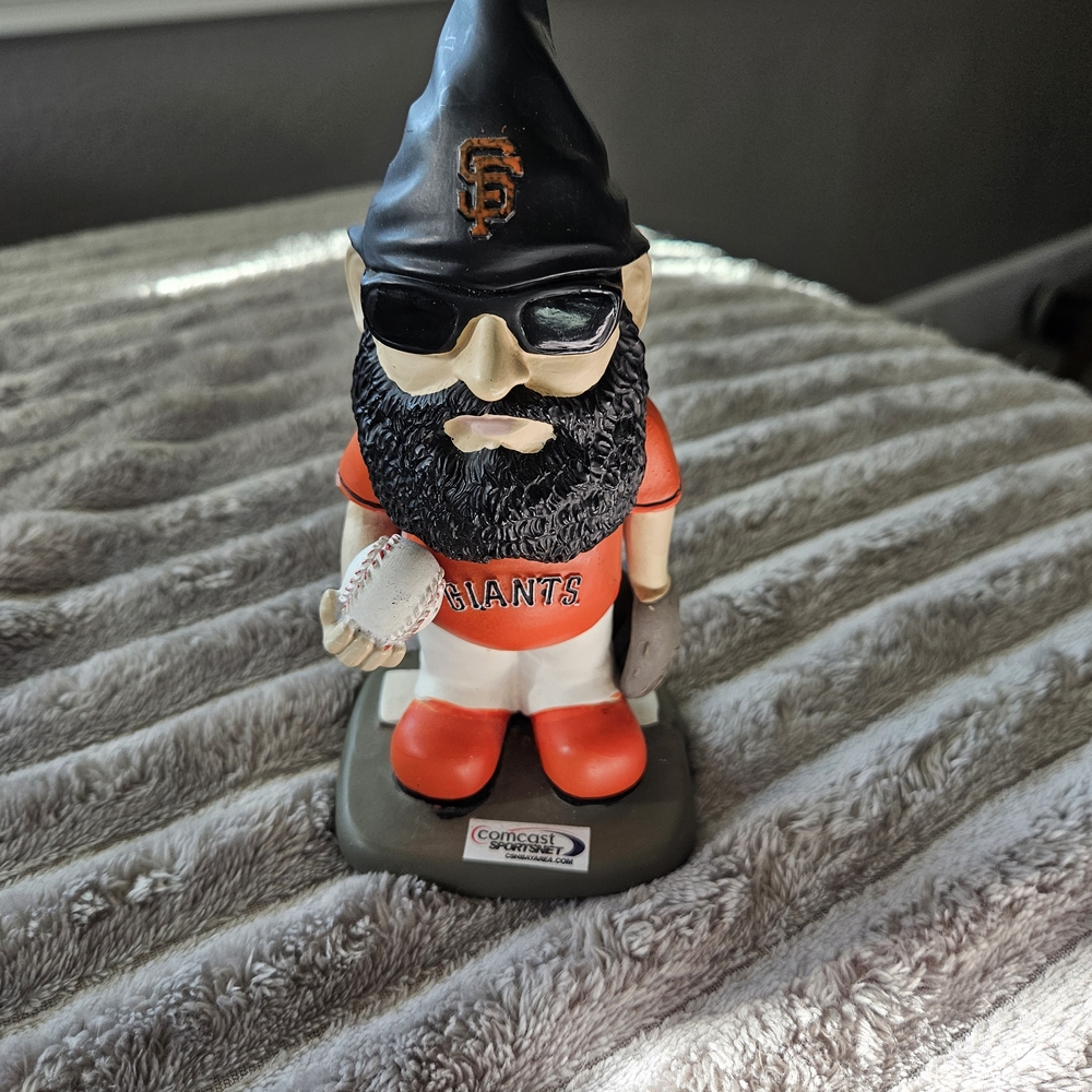 Giants Fan Gnome with Black Hat and Orange Jersey
